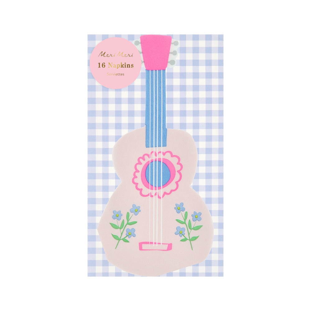 Meri Meri servetter Pink Guitar - 16 st.