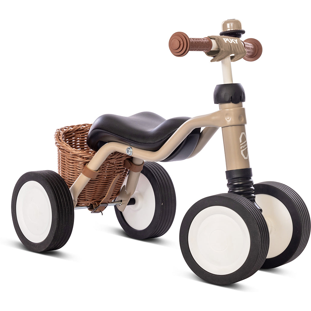 Puky Wutsch Bundle - Min første cykel, balancetræner med ringklocka och korg, från 1 år - Dusty sand