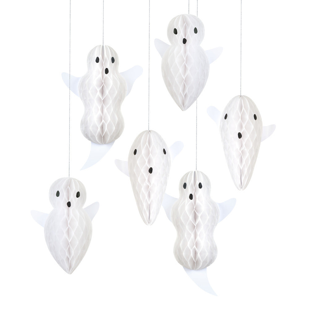 Meri Meri Halloween-spöken, hängande dekorationer, 6 st.