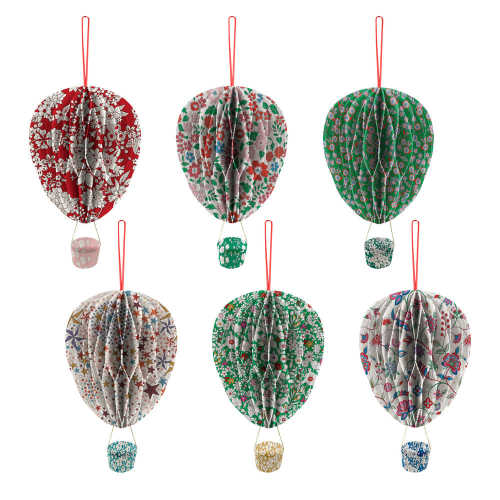 Meri Meri julpynt, Liberty Honeycomb Balloons, 6 st.