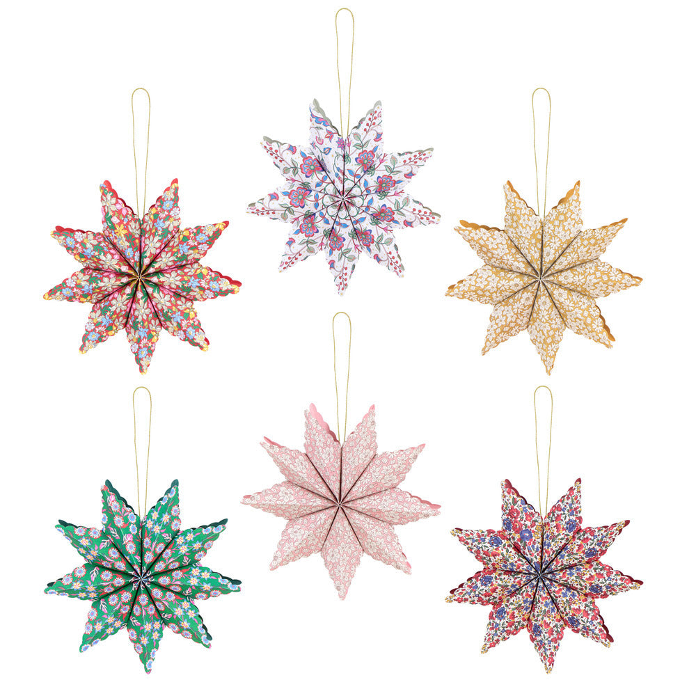Meri Meri julpynt, Liberty Paper Star, 6 st.