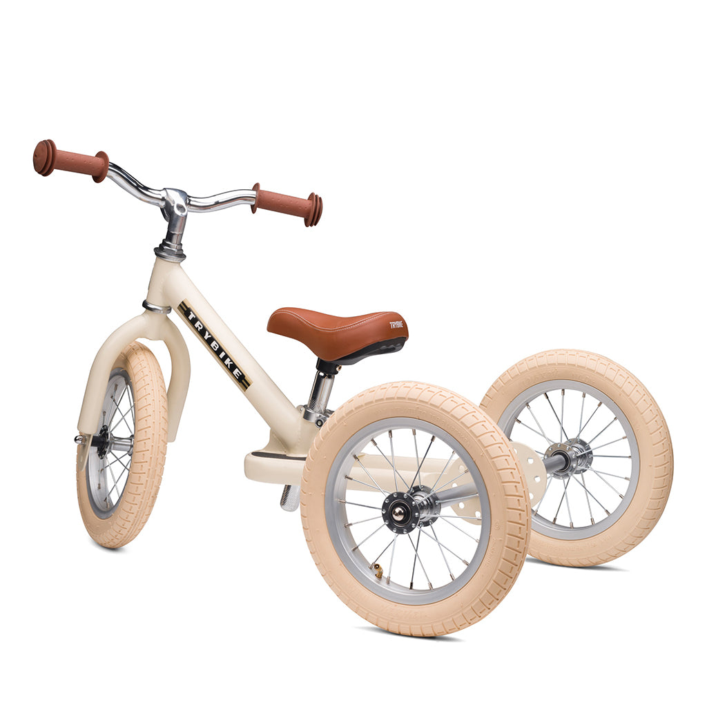 Trybike trehjulig springcykel, vintage cream med retro look