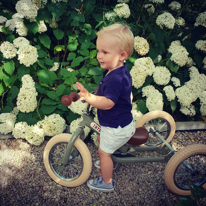 Trybike trehjuling balanscykel, vintage green med retrostil