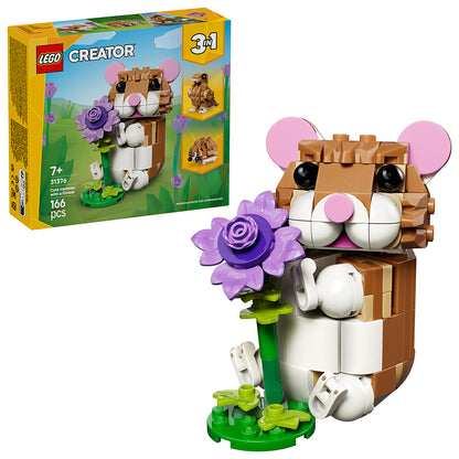 LEGO® Creator 3-i-1, Söt hamster med blomma