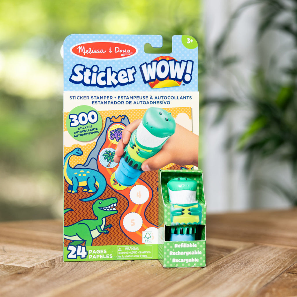 Melissa &amp; Doug Wow! Aktivitetsblock, Självstämplande klistermärken - Dinosaurier