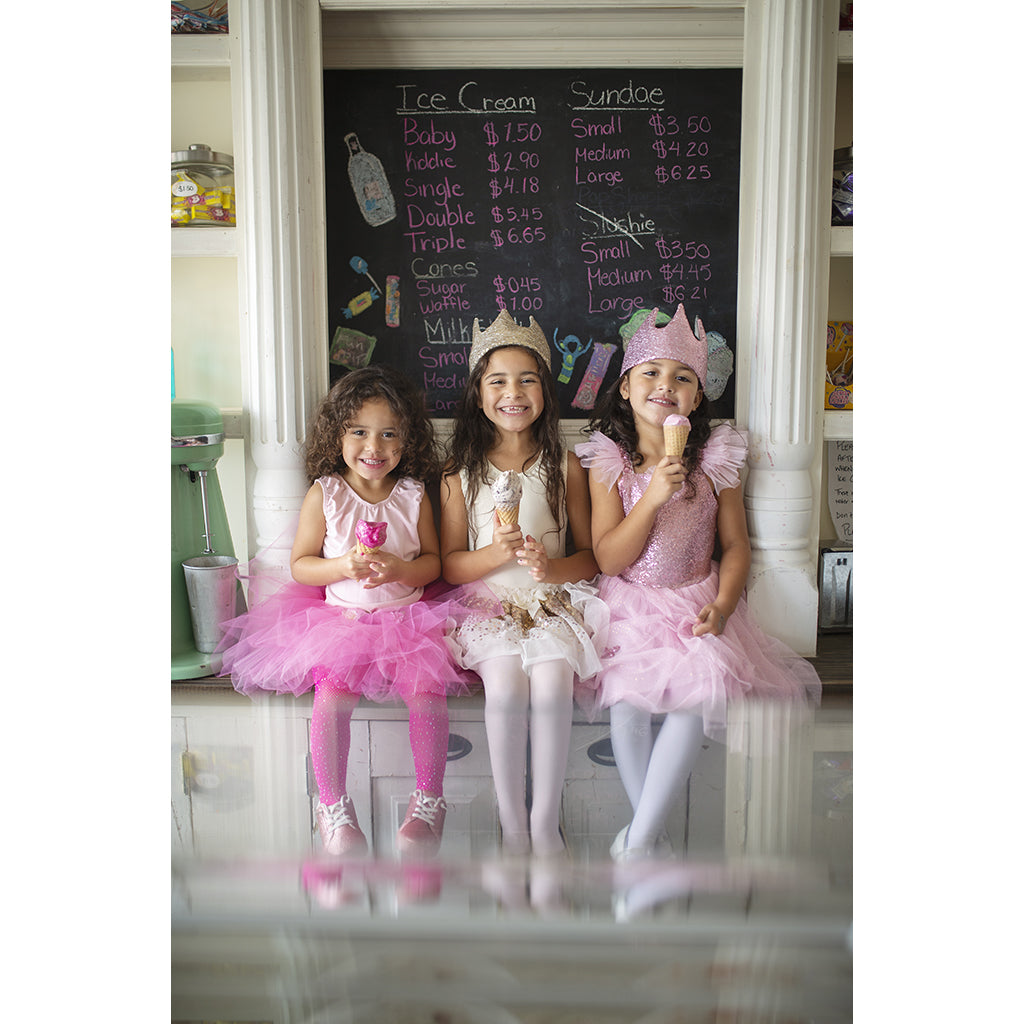 Great Pretenders utklädningskläder, Pink Twirl-klänning  - Str. 4–6 år