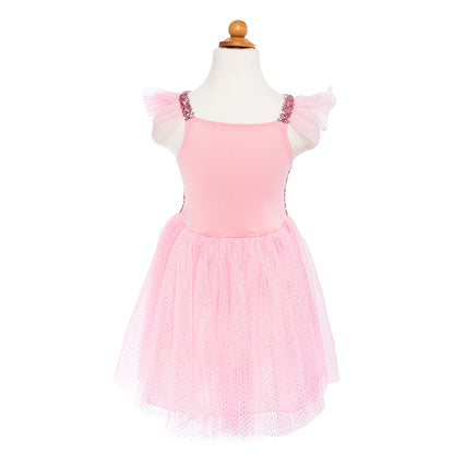Great Pretenders utklädningskläder, Pink Twirl-klänning  - Str. 4–6 år