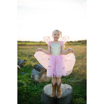 Great Pretenders utklädningskläder, guldfärgad fjärilsklänning - Stl. 6–8 år
