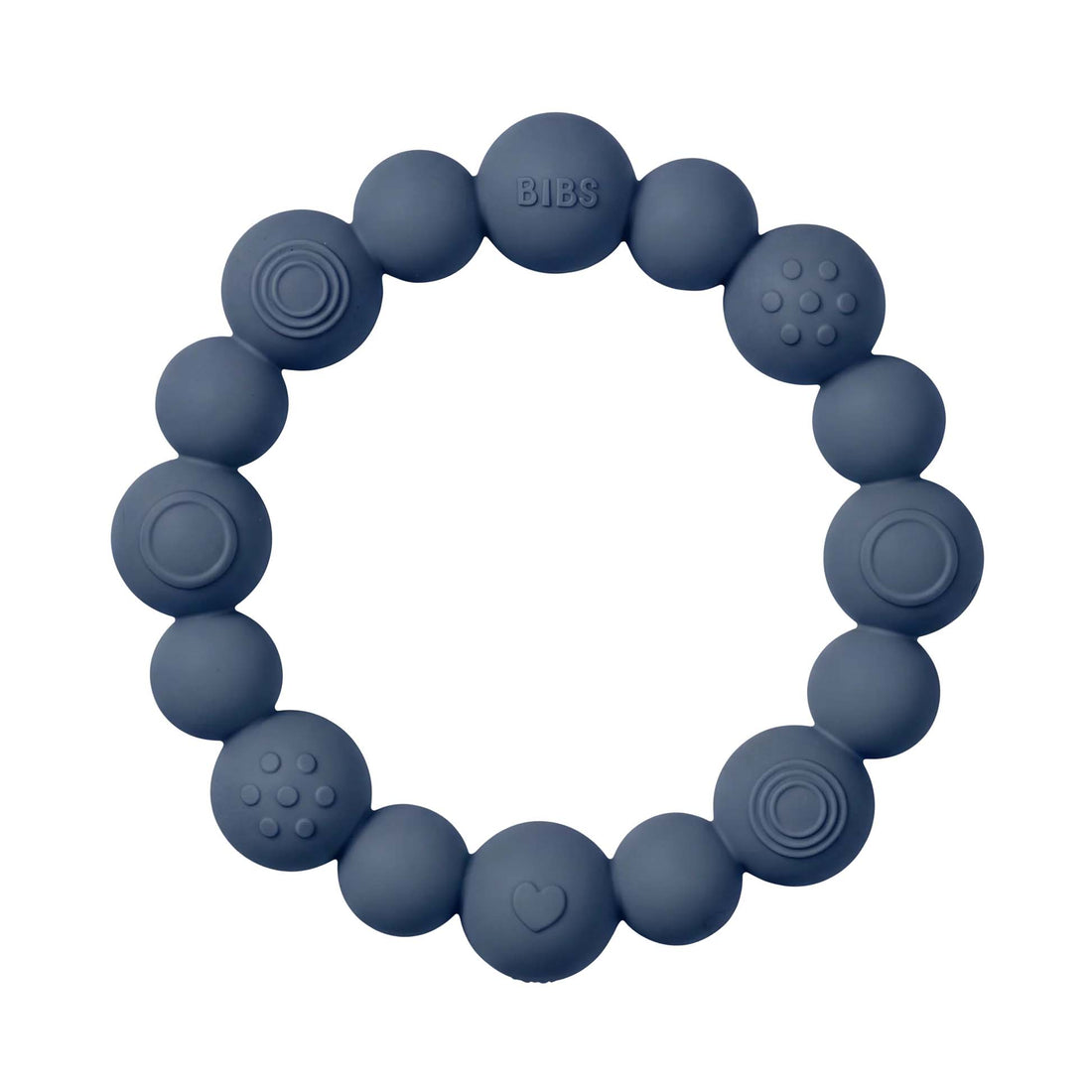 Bibs bitring i silikon, Beaded – Steel Blue