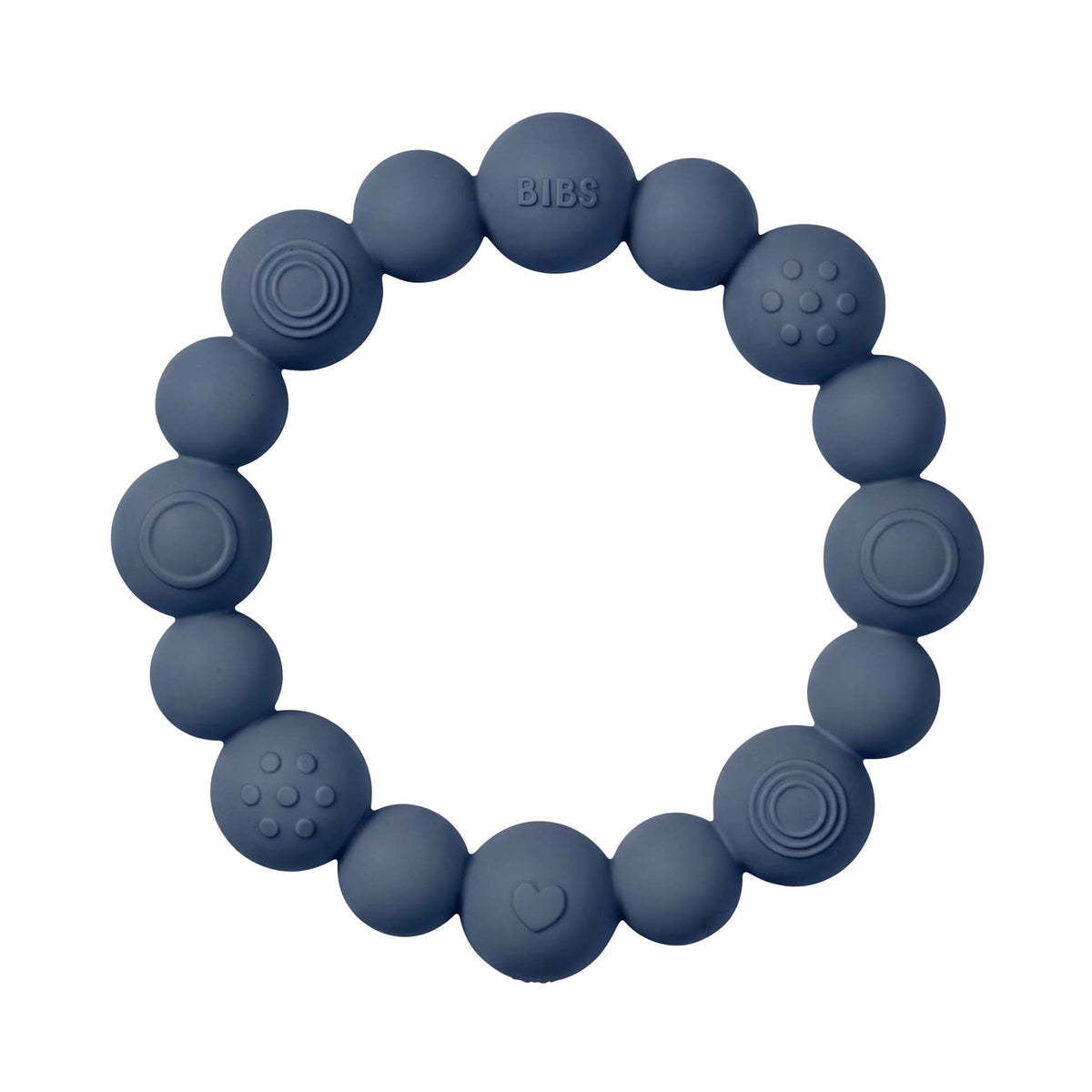 Bibs bitring i silikon, Beaded – Steel Blue