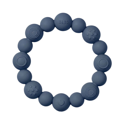 Bibs bitring i silikon, Beaded – Steel Blue