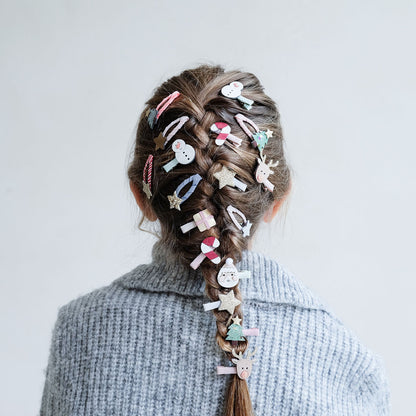 Mimi &amp; Lula Håraccessoarer, 8 Hårklämmor - Mini Santa Christmas