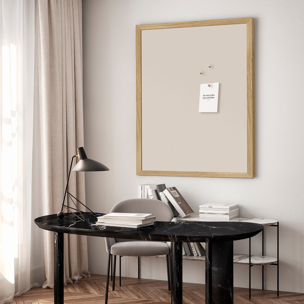 Anslagstavla med ekram, Coconut Milk – 62 x 42 cm