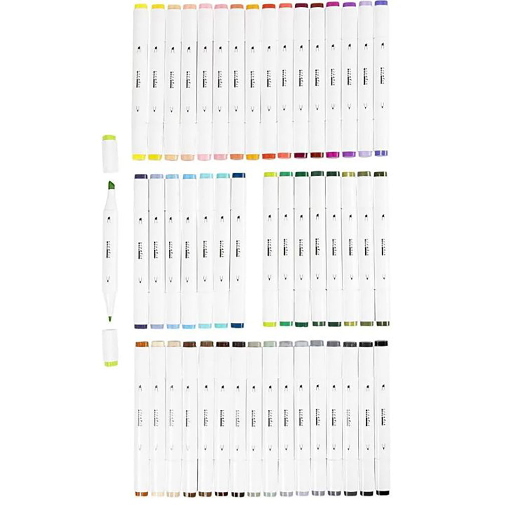 Illustration Marker, dubbel, linje 1 + 8 mm linje, 48 st. - Standardfärger