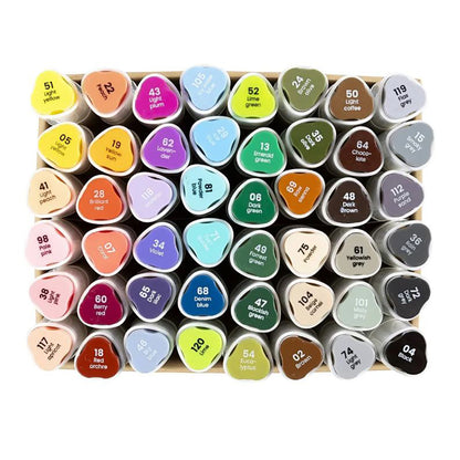 Illustration Marker, dubbel, linje 1 + 8 mm linje, 48 st. - Standardfärger