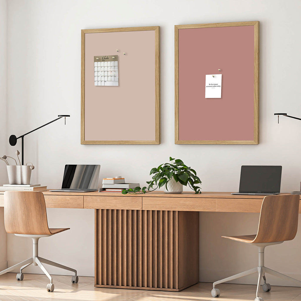 Anslagstavla med ekträram, Soft Blush - 62 x 42 cm