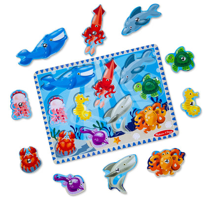 Melissa &amp; Doug Magnetisk träpussel med fiskespö, 10 bitar