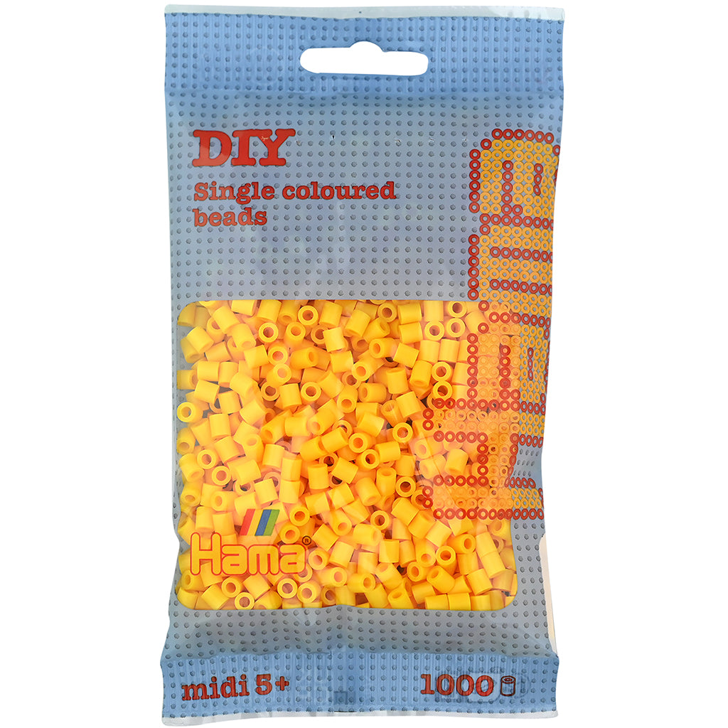 Hama Midi perler i pose, gul - 1000 stk