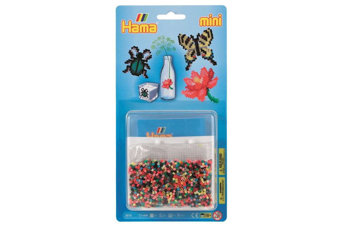 Hama pärlplatte-set, 2 000 minipärlor, blommor