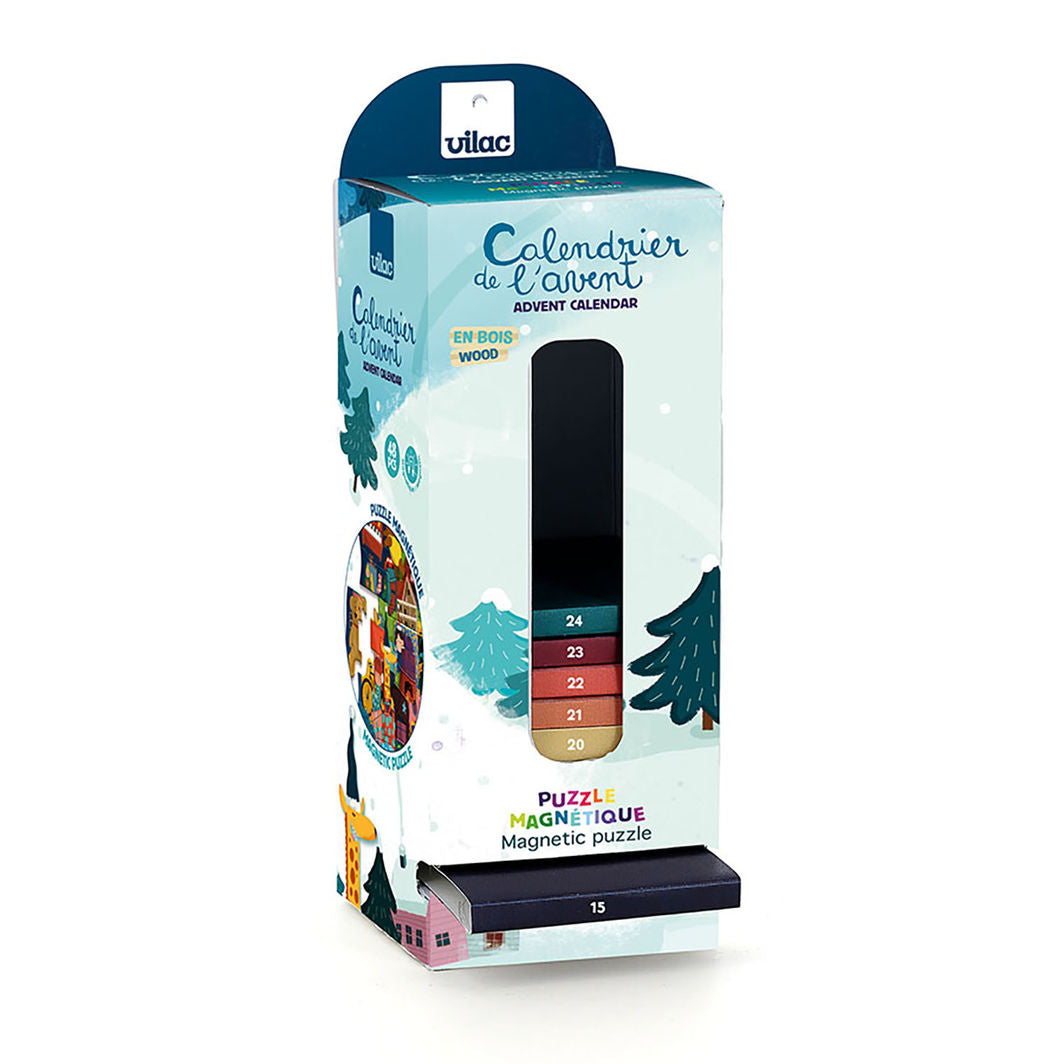 Vilac Adventskalender, Adventtorn med magnetiskt pussel 48 bitar
