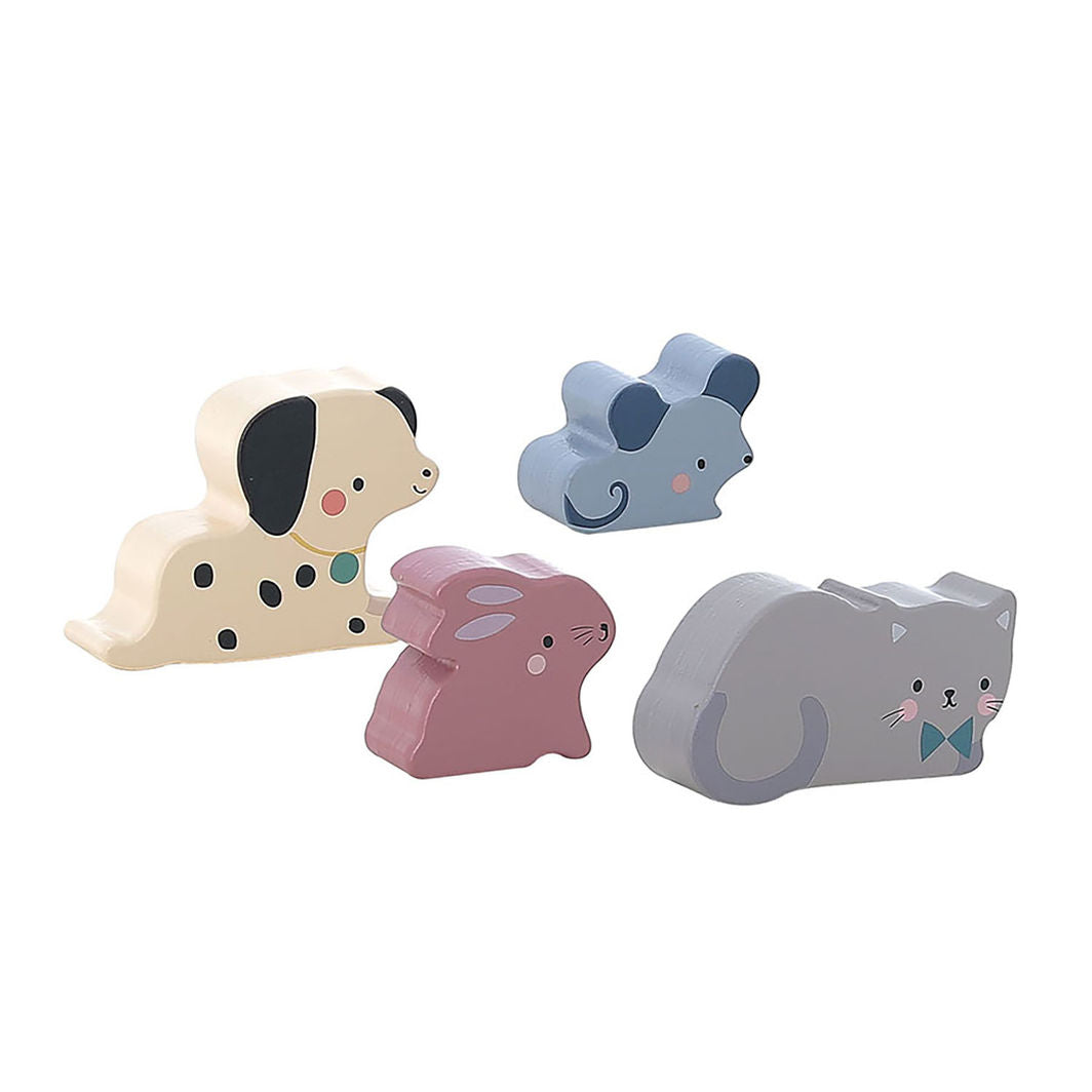 Vilac sorteringslåda i trä, Lilla gården med djurfigurer