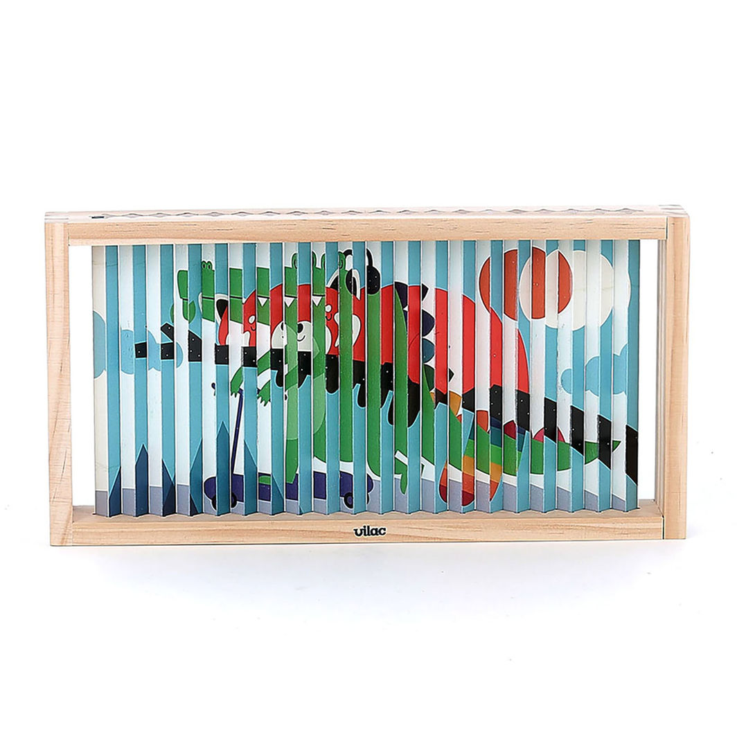 Vilac Agamografiskt pussel med 20 bitar, 4-dimensionell design - Djur