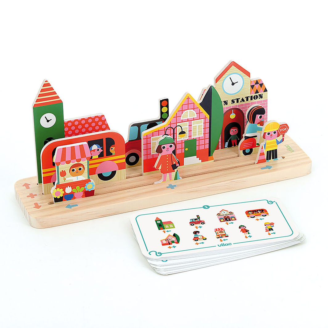 Vilac kombinationsspel, Oussassplass hjärnträning - Staden