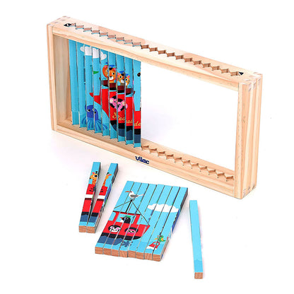 Vilac Agamografiskt pussel med 20 bitar, 4-dimensionell design - Transport