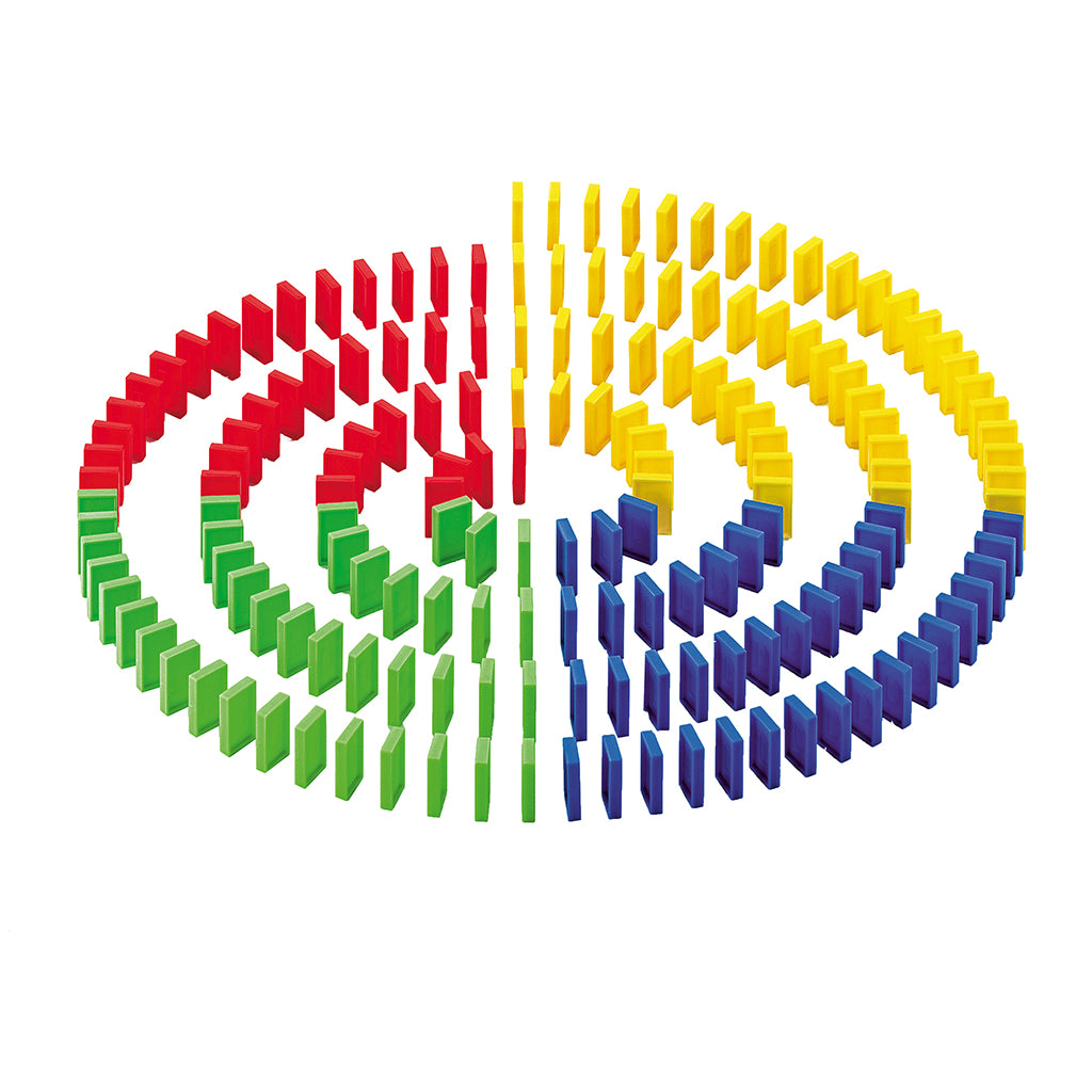 Domino Run med 200 brickor