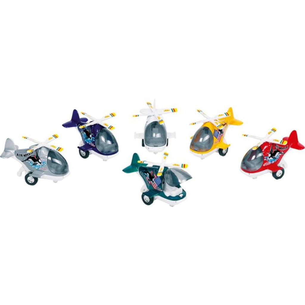 Goki Mini træk tilbage helikopter, 10 cm. - ass. farver