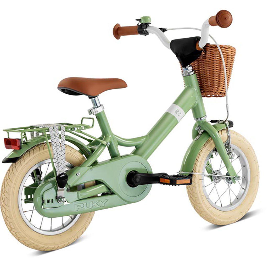 Puky Youke Classic cykel med handbroms och cykelkorg, 12&quot; - Retro green - Från 3 år