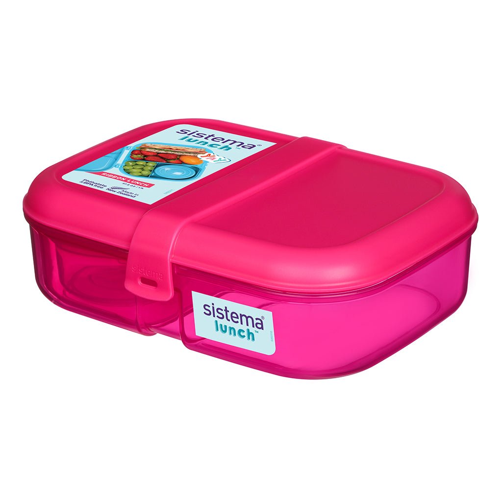 Sistema Ribbon lunchlåda med avtagbart fack, 1,1L - Pink