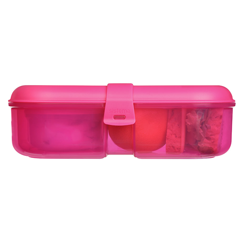 Sistema Ribbon lunchlåda med avtagbart fack, 1,1L - Pink