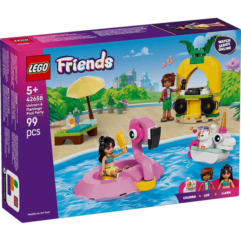 LEGO® Friends, Poolparty med enhörning och flamingo