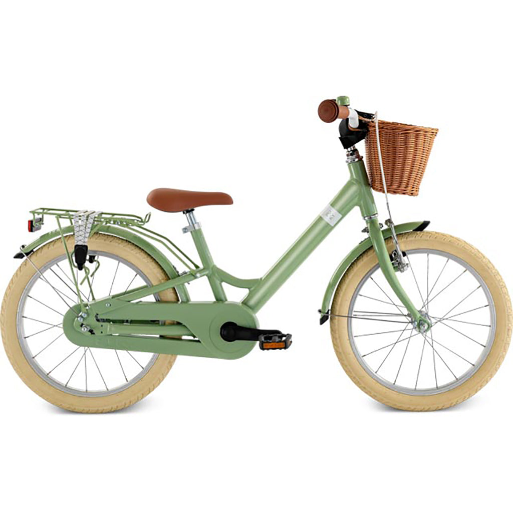 Puky Youke Classic cykel med handbroms och cykelkorg, 18&quot; - Retro green - Från 5 år