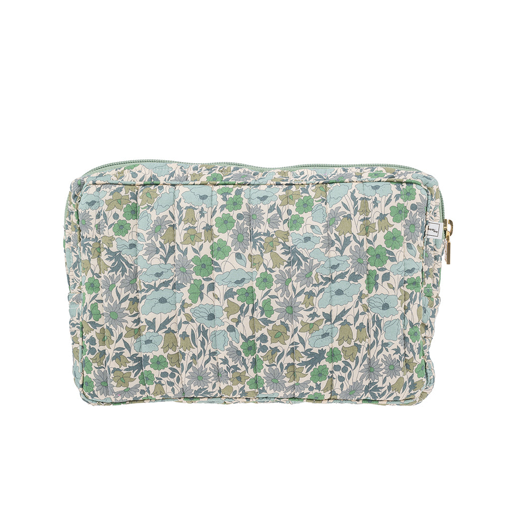 Bon Dep Pouch small, necessär med Liberty - Poppy and Daisy Teal