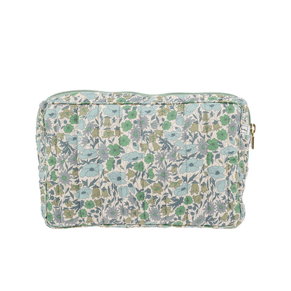 Bon Dep Pouch small, necessär med Liberty - Poppy and Daisy Teal