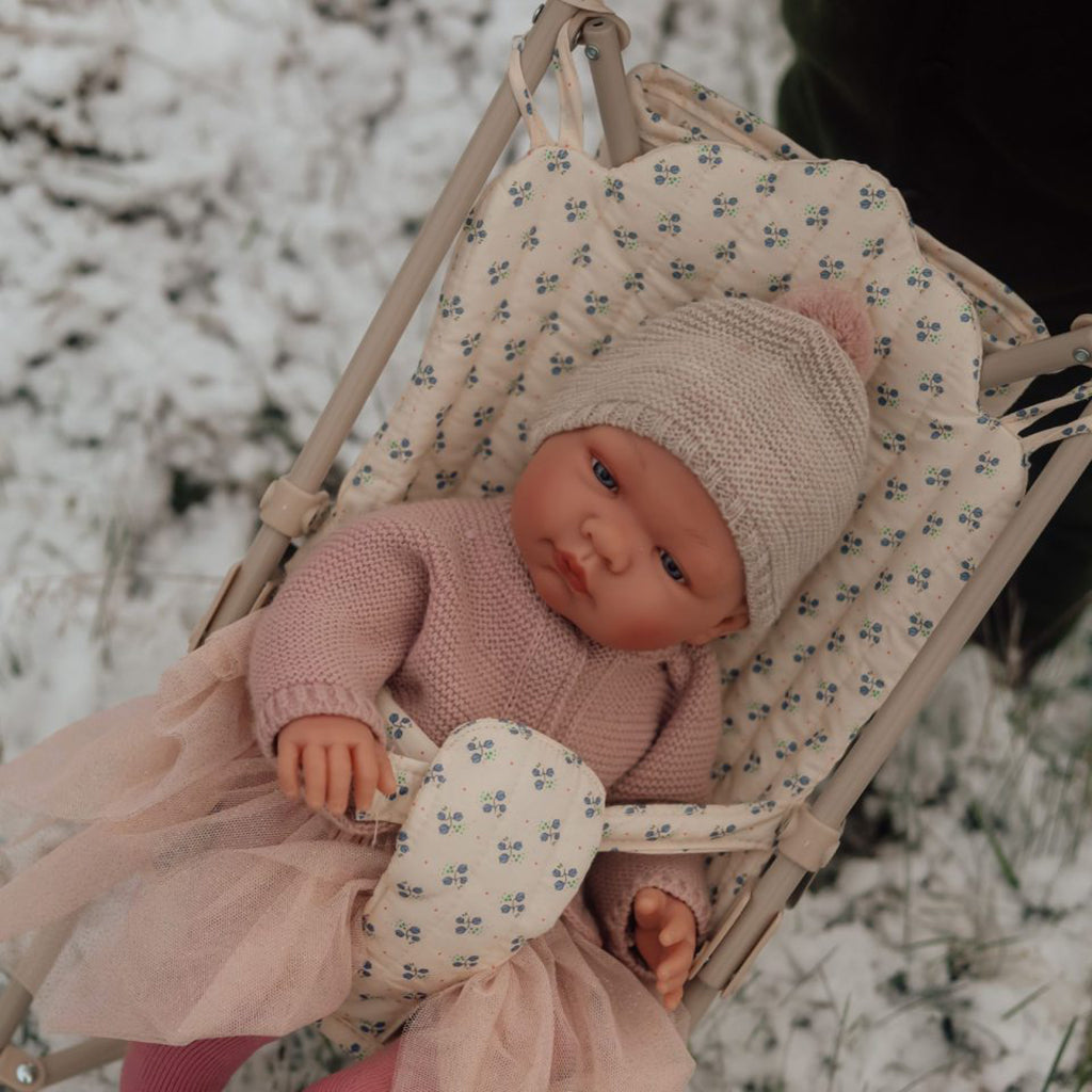 Así dockkläder för babydocka, strl. 46 cm, stickad mössa - Soft rose