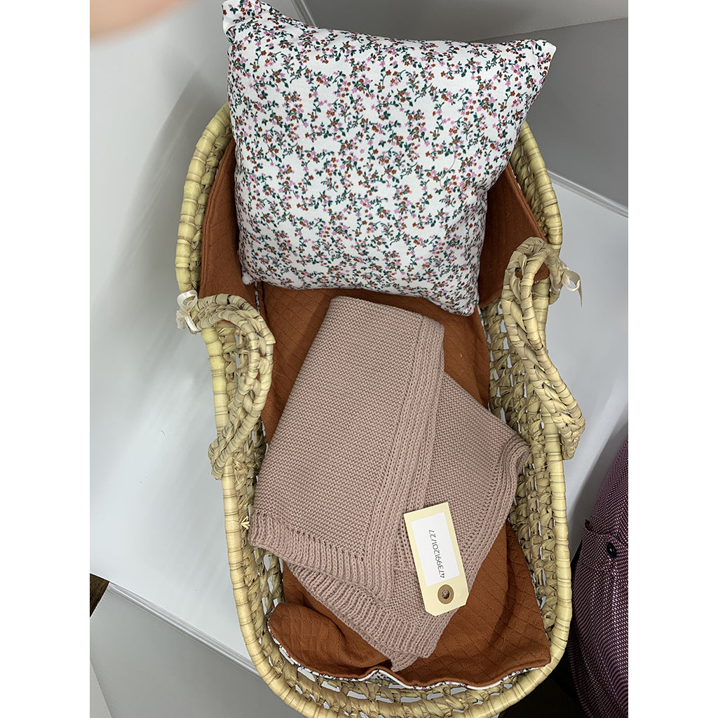 Así docktillbehör, Docklift i flätat - Blommigt mönster rost/grön