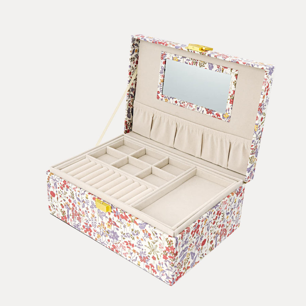 Bon Dep smyckeskrin med Liberty-mönster, Square - Field Flowers