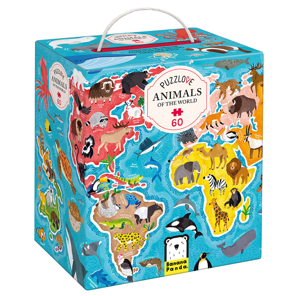 Banana Panda-pussel, Djur i världen - 60 bitar
