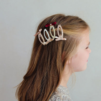 Mimi &amp; Lula – 4 hårspännen – Skinny Velvet Bow