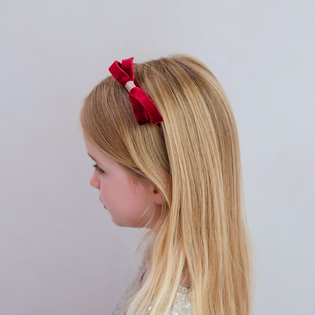 Mimi &amp; Lula - Hårband - Burgundy Violet Bow
