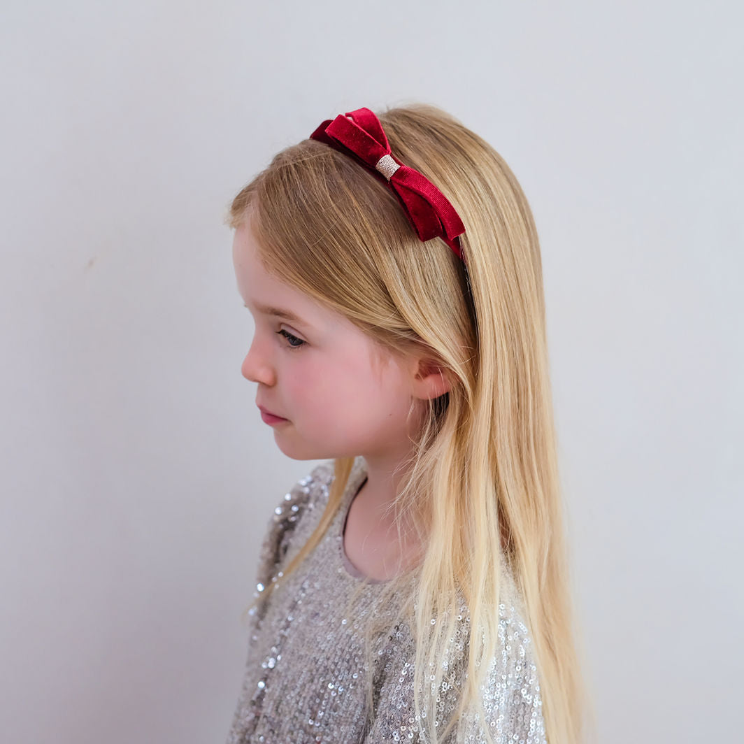 Mimi &amp; Lula - Hårband - Burgundy Violet Bow