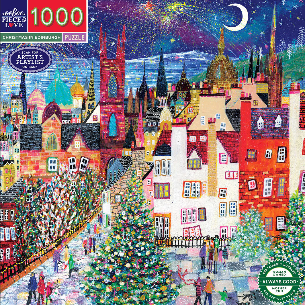 eeBoo Puslespil 1000 brk, Christmas in Edinburgh