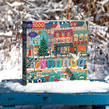 eeBoo Puslespil 1000 brk, English Seaside Christmas
