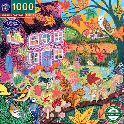 eeBoo Puslespil 1000 brk, Autumn Cottage