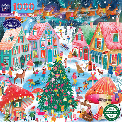 eeBoo Puslespil 1000 brk, Christmas Flight