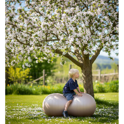Upptäck den hippoformade balansbollen Peanut, mörkgrå