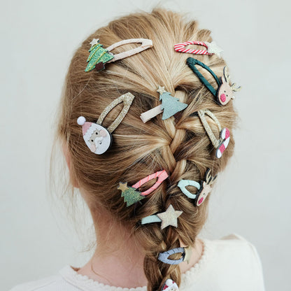 Mimi &amp; Lula - 5 hårspännen - Mini Santa Christmas